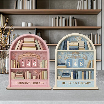 Personalized Books Read Tracker | 3D Wooden Bookshelf Decor