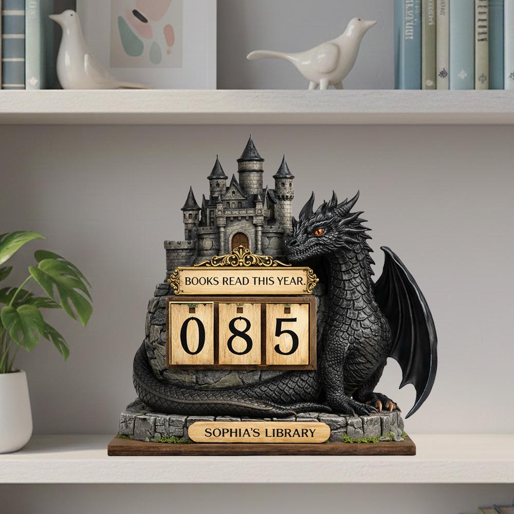 Personalized Dragon Book Tracker | Fantasy Castle Reading Counter