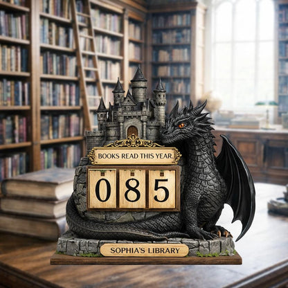 Personalized Dragon Book Tracker | Fantasy Castle Reading Counter