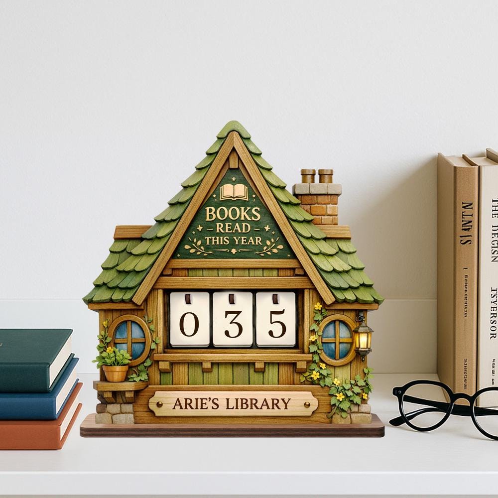 Personalized Book Lovers Decor, Library decor, Book counter sign, Reading Trackers, Books read year, Reading Tracker Gift for Book Lovers