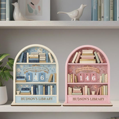 Personalized Books Read Tracker | 3D Wooden Bookshelf Decor