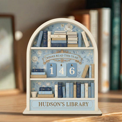 Personalized Books Read Tracker | 3D Wooden Bookshelf Decor