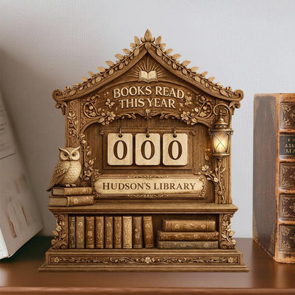 Personalized Wooden Book Tracker, Custom Library Decor