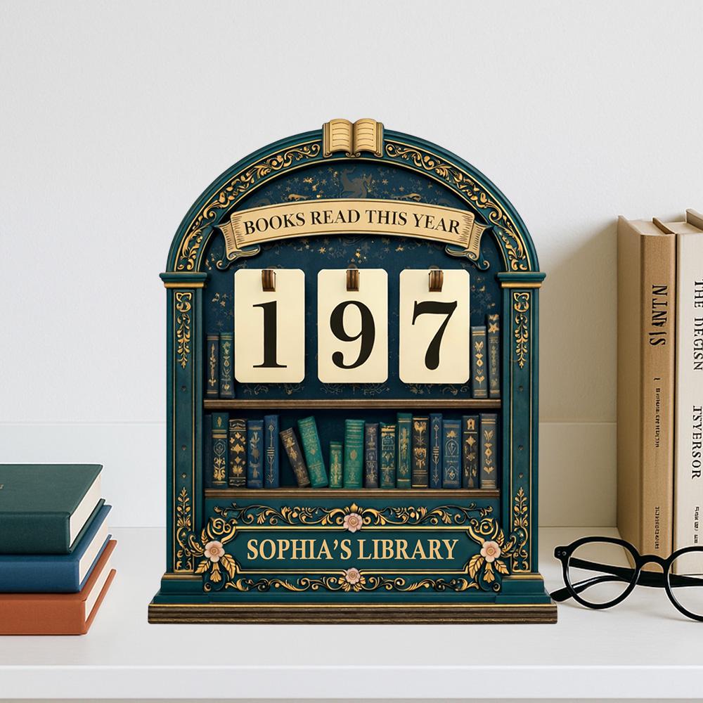 Personalized Wooden Books Read Tracker, Library Decor Gift