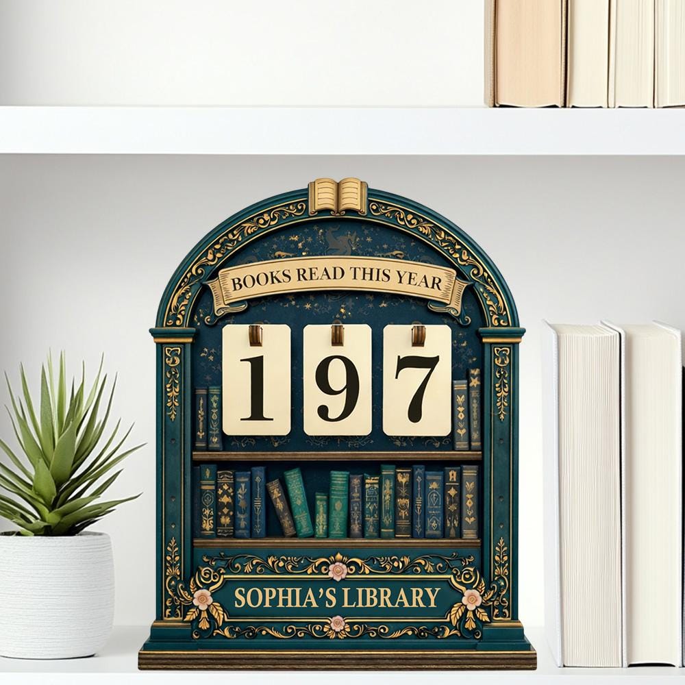 Personalized Wooden Books Read Tracker, Library Decor Gift