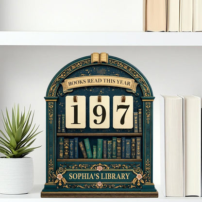 Personalized Wooden Books Read Tracker, Library Decor Gift