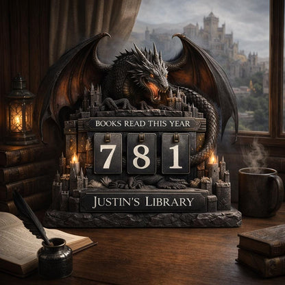 Dragon Book Reading Tracker, Gothic Library Decor, Fantasy Reader Gift