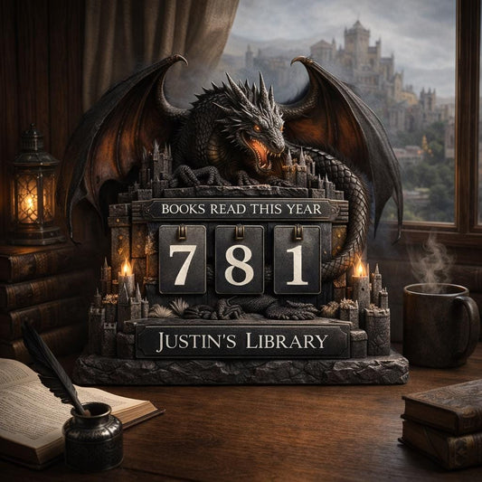 Dragon Book Reading Tracker, Gothic Library Decor, Fantasy Reader Gift