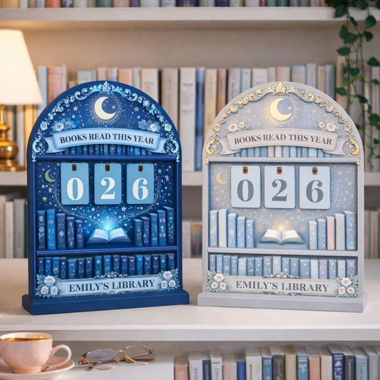 Personalized Wooden Books Read Tracker | Cottage Library Decor