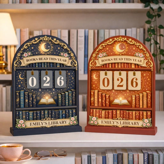 Personalized Wooden Books Read Tracker | Cottage Library Decor