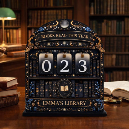 Personalized Books Read Tracker, Celestial Moon Star Decor, Book Lover Gift