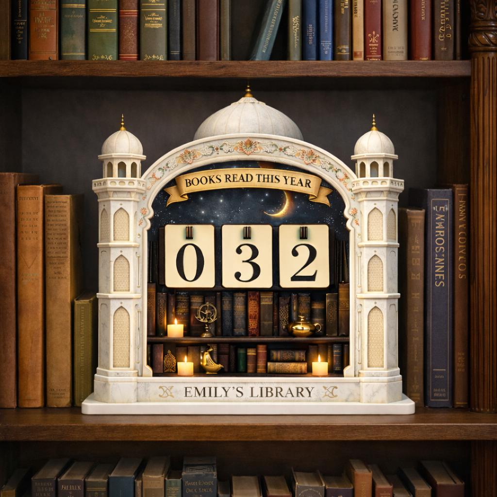 Personalized Book Tracker, Moorish Arch Library Decor, Book Lover Gift