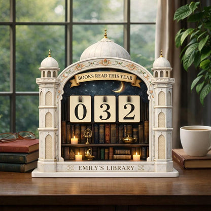 Personalized Book Tracker, Moorish Arch Library Decor, Book Lover Gift