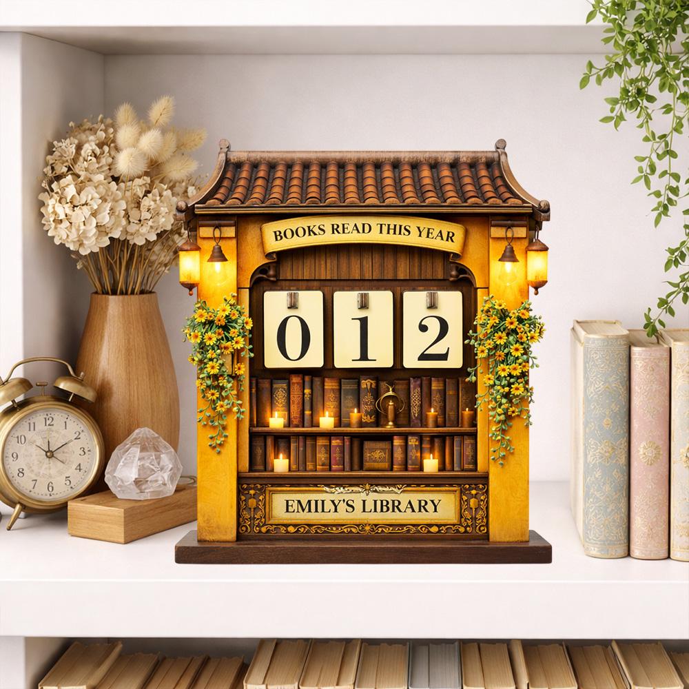Personalized Books Read Tracker, Oriental Bookshelf Decor, Book Lover Gift