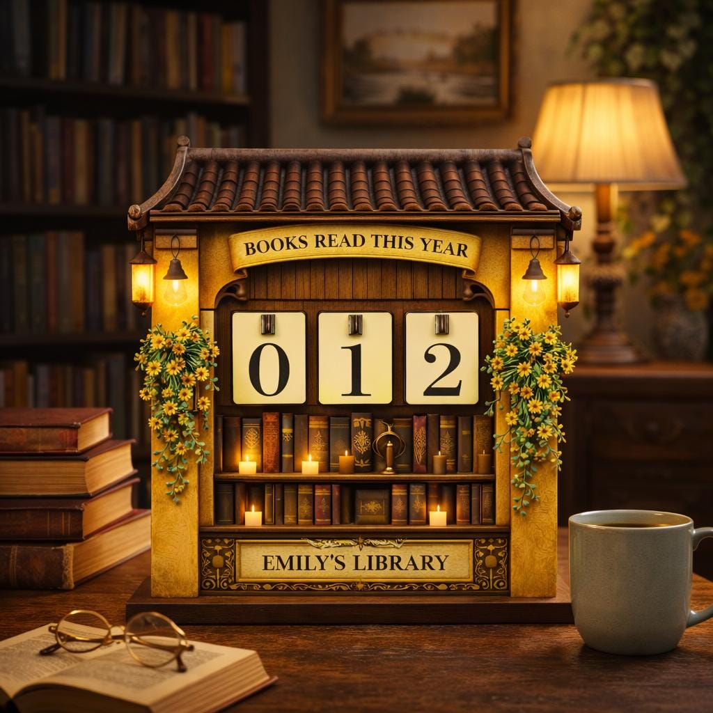 Personalized Books Read Tracker, Oriental Bookshelf Decor, Book Lover Gift