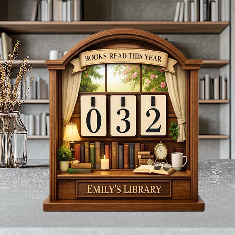 Personalized Books Read Tracker, 3D Wooden Dragon, Book Lover Gift