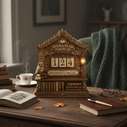 Personalized Wooden Book Tracker, Custom Library Decor