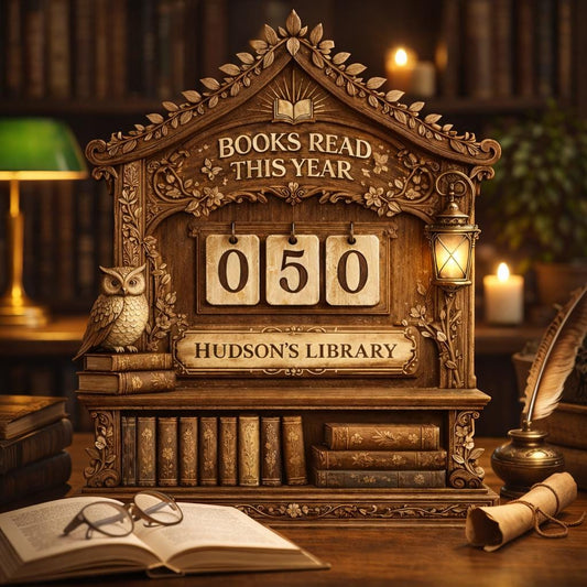 Personalized Wooden Book Tracker, Custom Library Decor