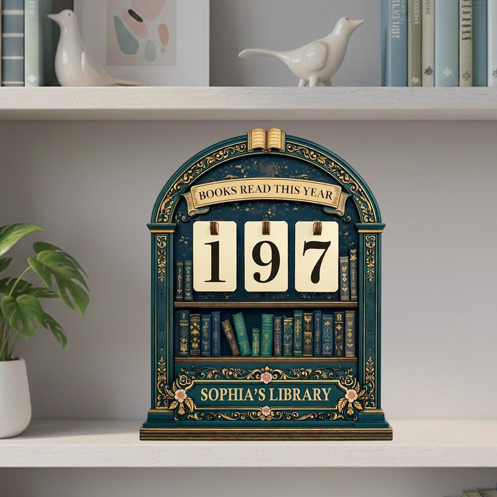 Personalized Wooden Books Read Tracker, Library Decor Gift