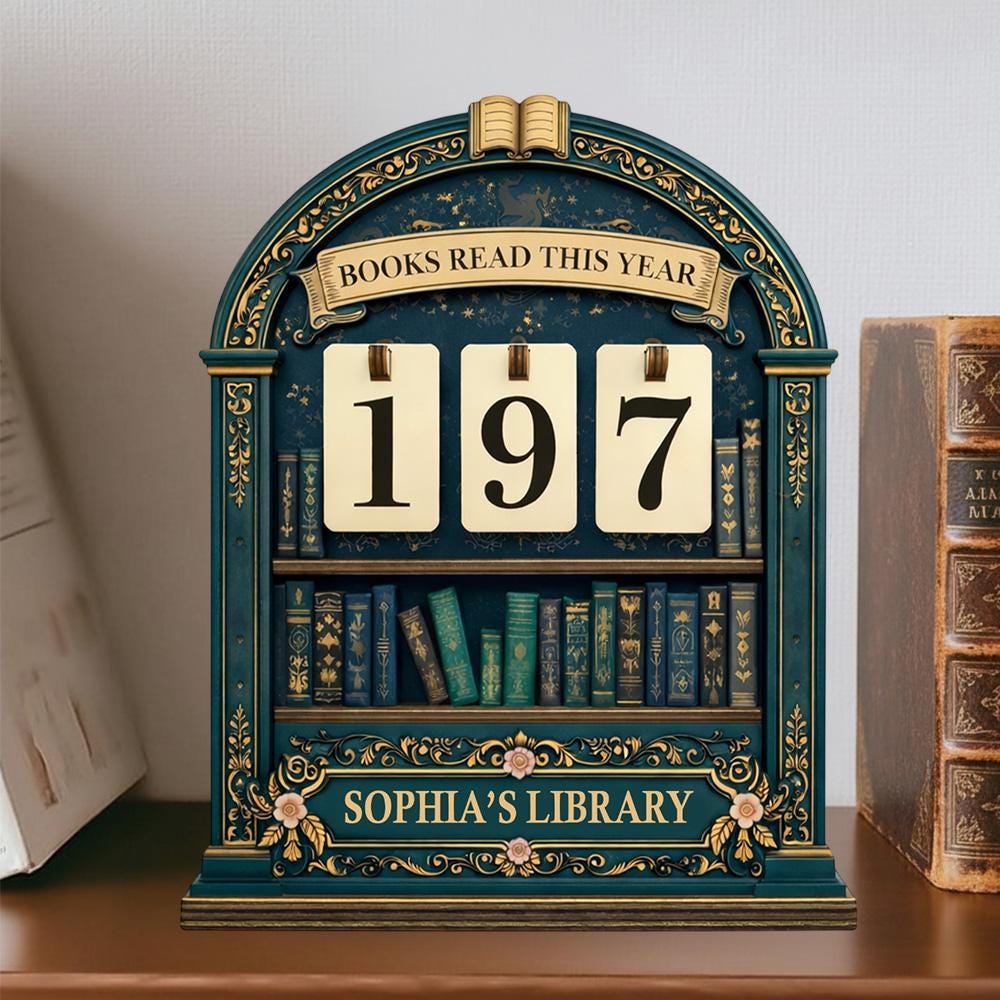 Personalized Wooden Books Read Tracker, Library Decor Gift