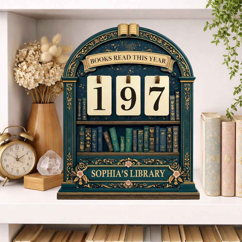 Personalized Wooden Books Read Tracker, Library Decor Gift