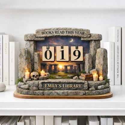 Books Read This Year Tracker – Personalized Reading Counter, Book Lover Gift, Bookshelf Library Decor