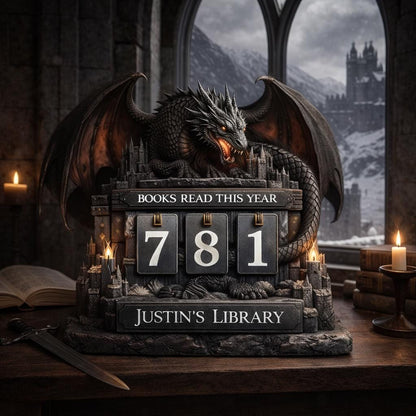 Dragon Book Reading Tracker, Gothic Library Decor, Fantasy Reader Gift