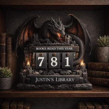 Dragon Book Reading Tracker, Gothic Library Decor, Fantasy Reader Gift