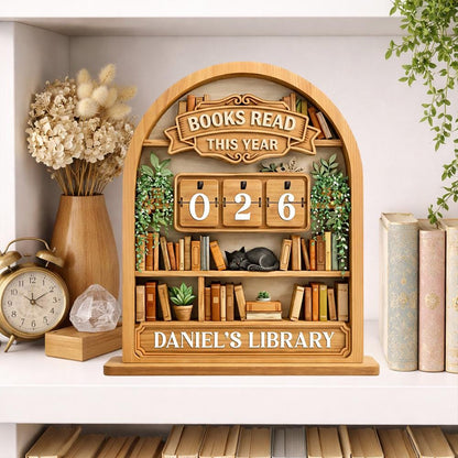 Books Read This Year Tracker – Personalized Library Decor, Reading Challenge Counter, Book Lover Gift
