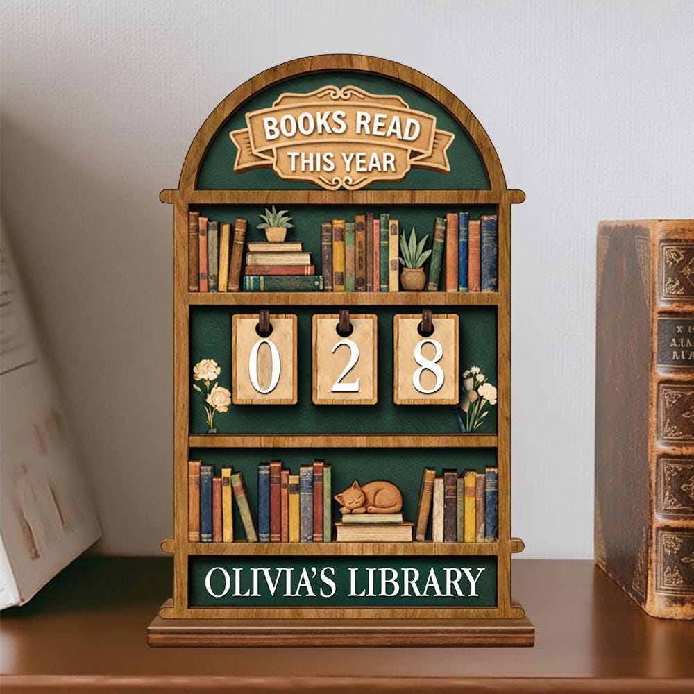 Personalized Books Read This Year Sign, Custom Library Decor