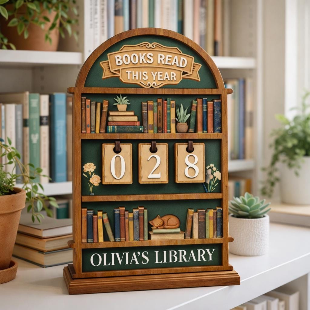 Personalized Books Read This Year Sign, Custom Library Decor