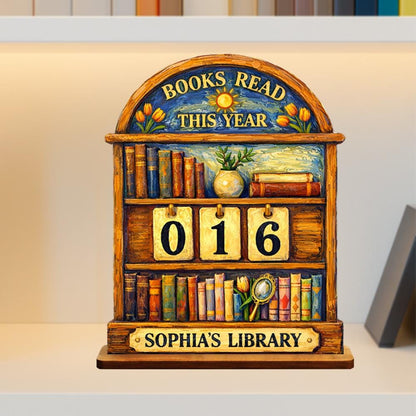 Personalized Books Read This Year Sign – Custom Library Tracker, Literary Decor