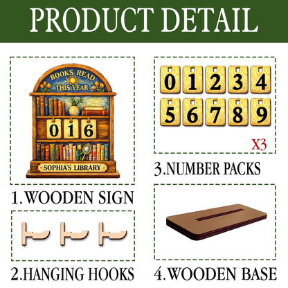 Personalized Books Read This Year Sign – Custom Library Tracker, Literary Decor