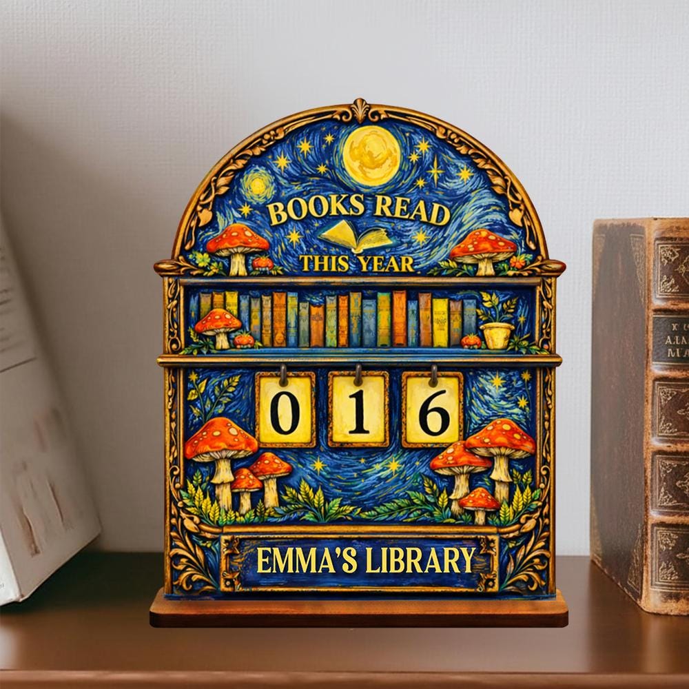 Personalized Mushroom Reading Tracker – Fantasy Book Lover Gift