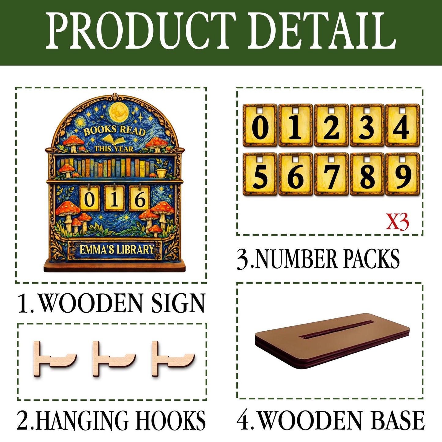 Personalized Mushroom Reading Tracker – Fantasy Book Lover Gift