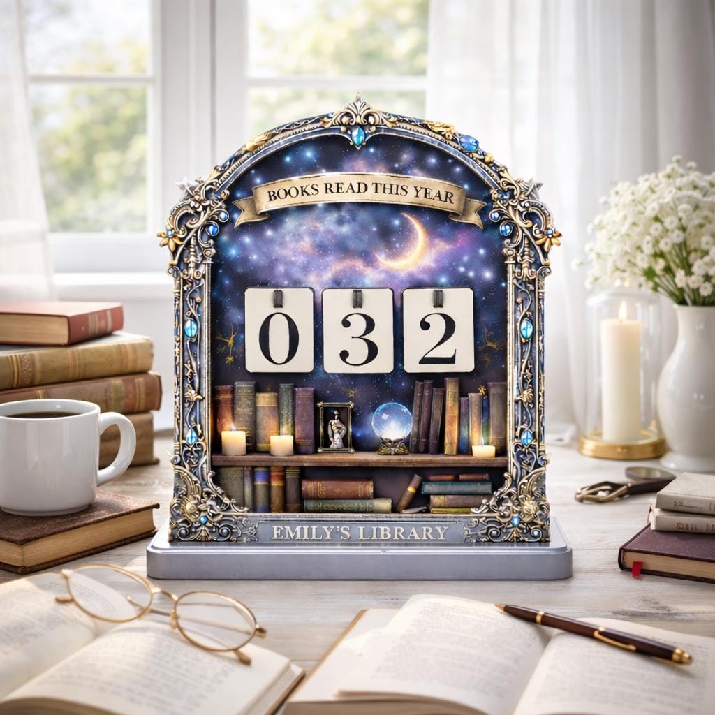 Personalized Celestial Dragon Book Tracker, Reading Counter, Book Lover Gift