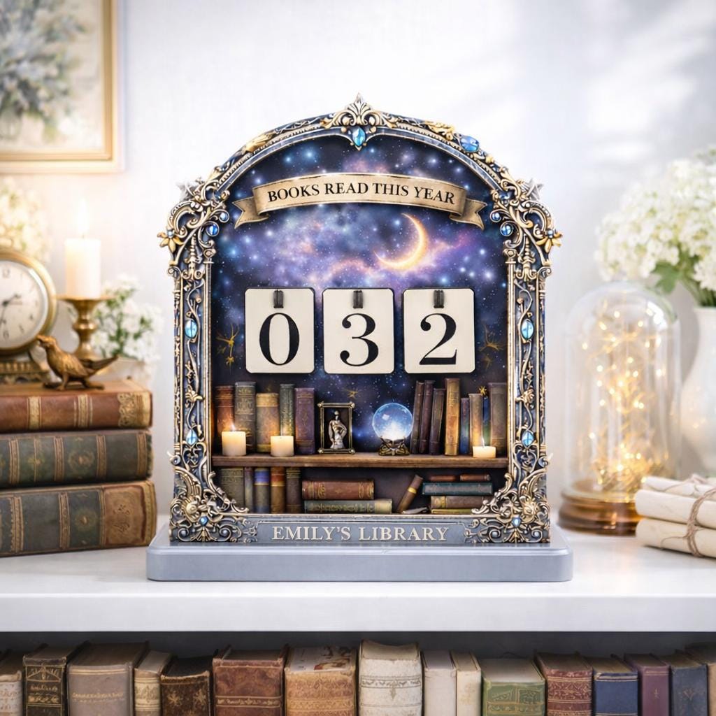 Personalized Celestial Dragon Book Tracker, Reading Counter, Book Lover Gift