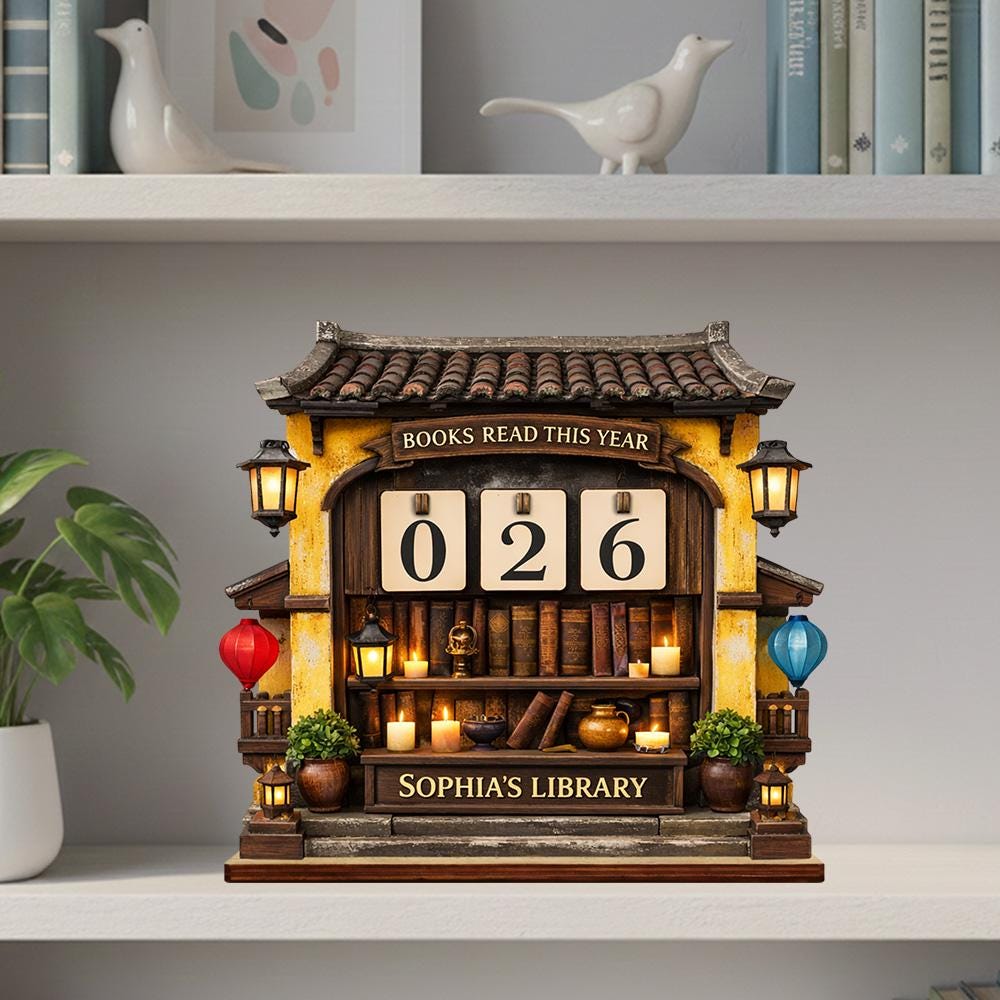 Personalized Dragon Book Tracker, Asian Library Decor, Book Lover Gift