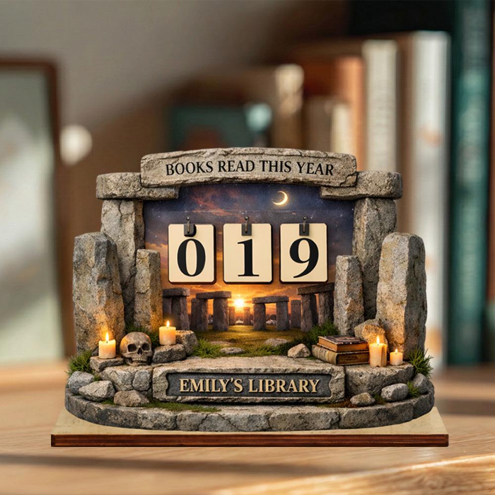 Books Read This Year Tracker – Personalized Reading Counter, Book Lover Gift, Bookshelf Library Decor