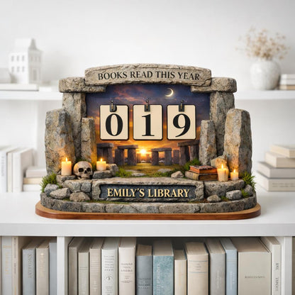 Books Read This Year Tracker – Personalized Reading Counter, Book Lover Gift, Bookshelf Library Decor