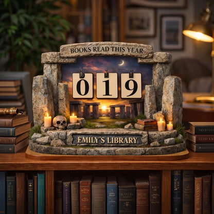 Books Read This Year Tracker – Personalized Reading Counter, Book Lover Gift, Bookshelf Library Decor