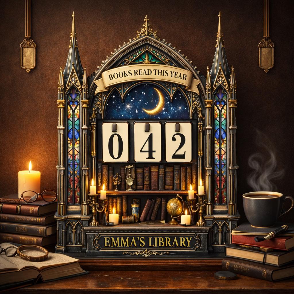 Personalized Book Tracker – Gothic Library Shelf Decor, Reading Challenge Gift