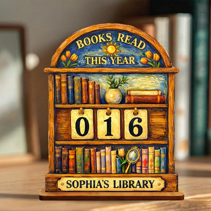 Personalized Books Read This Year Sign – Custom Library Tracker, Literary Decor
