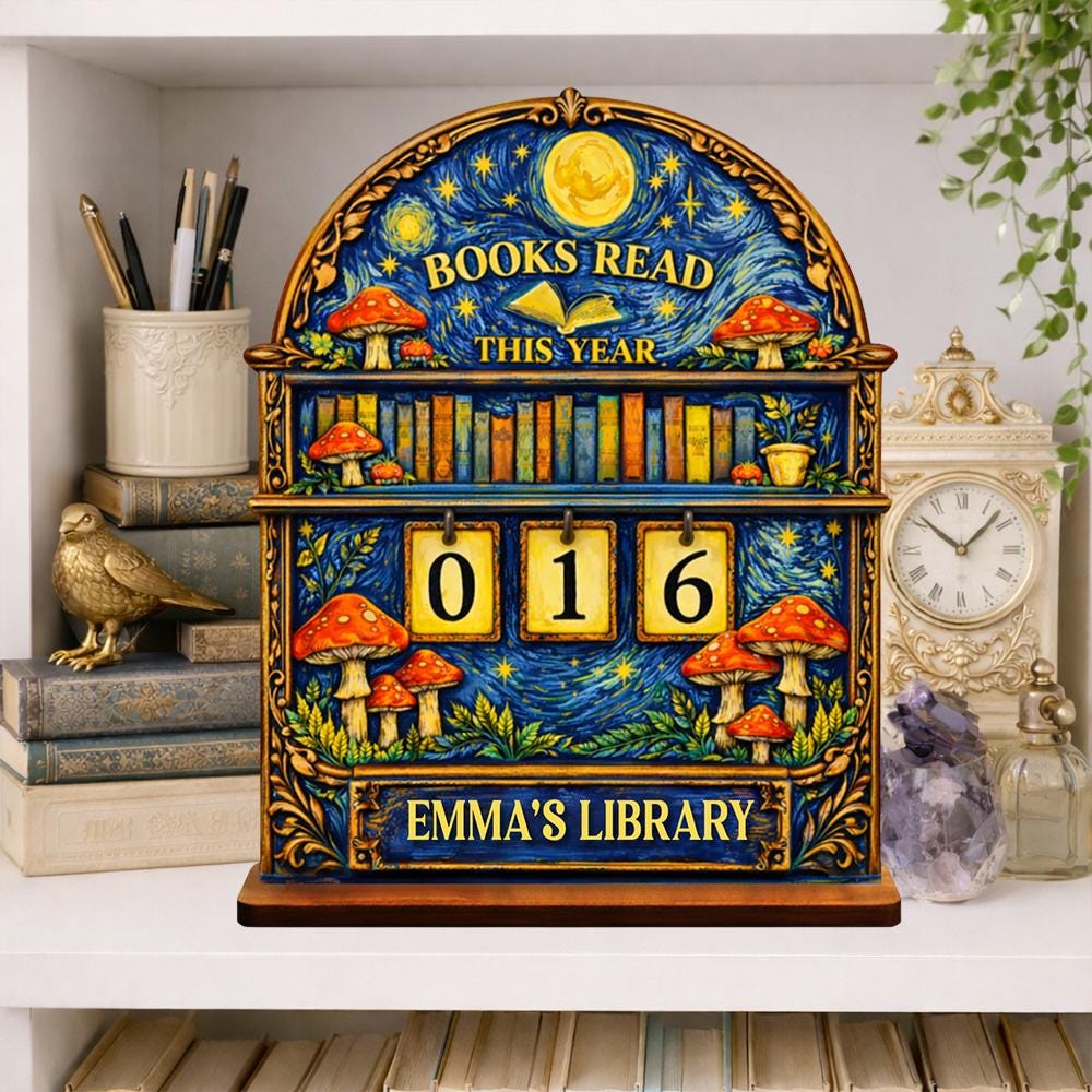 Personalized Mushroom Reading Tracker – Fantasy Book Lover Gift