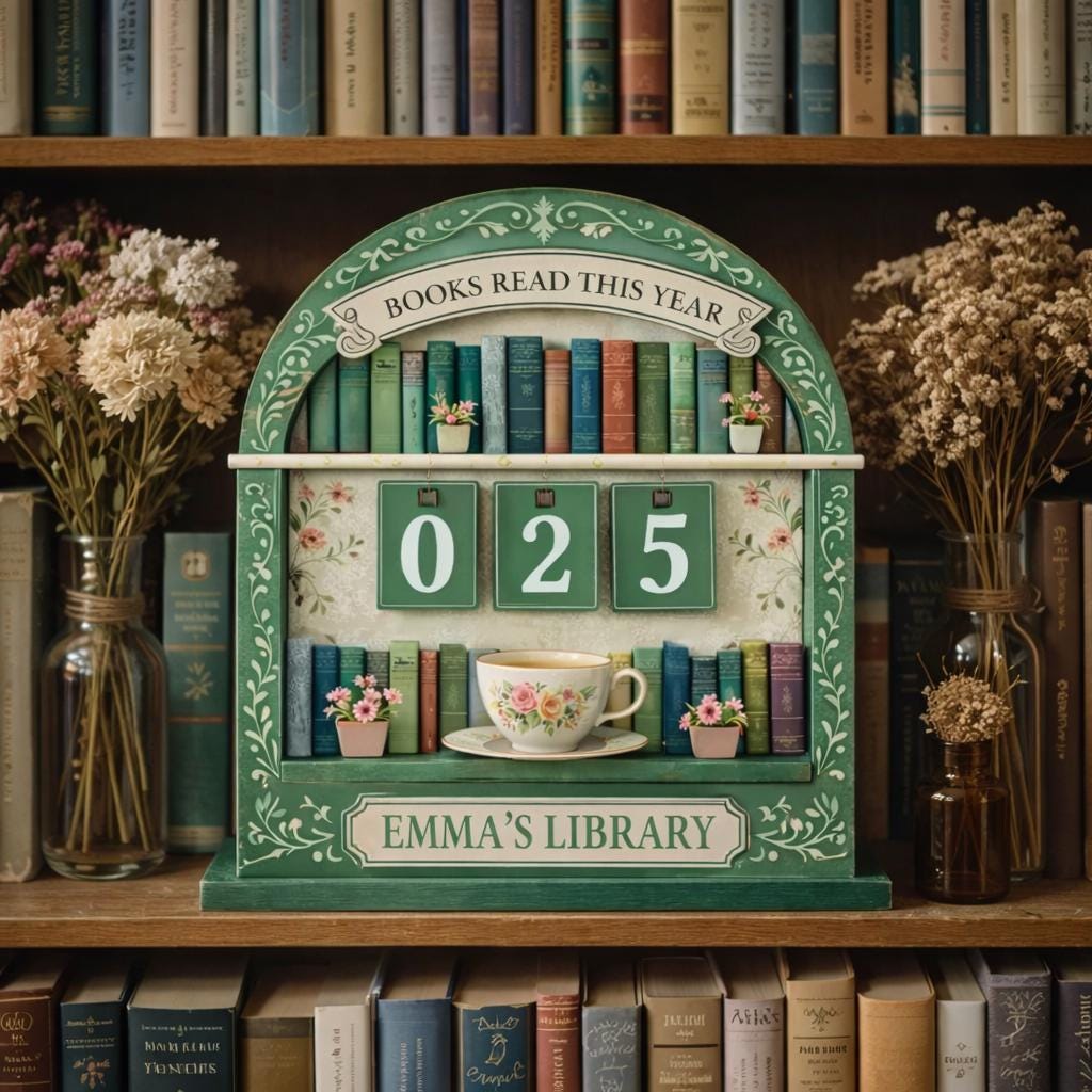 Personalized Reading Tracker Bookshelf, Books Read This Year Sign, Custom Book Counter, Book Lover Gift, Reader Decor