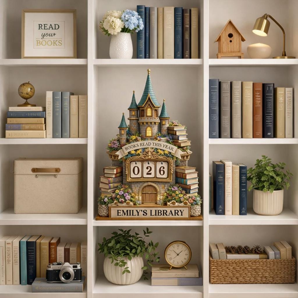 Personalized Reading Tracker Decor, Books Read This Year Counter, Custom Book Lover Gift, Literary Home Decor, Bookish Shelf Display