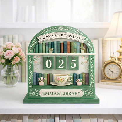 Personalized Reading Tracker Bookshelf, Books Read This Year Sign, Custom Book Counter, Book Lover Gift, Reader Decor