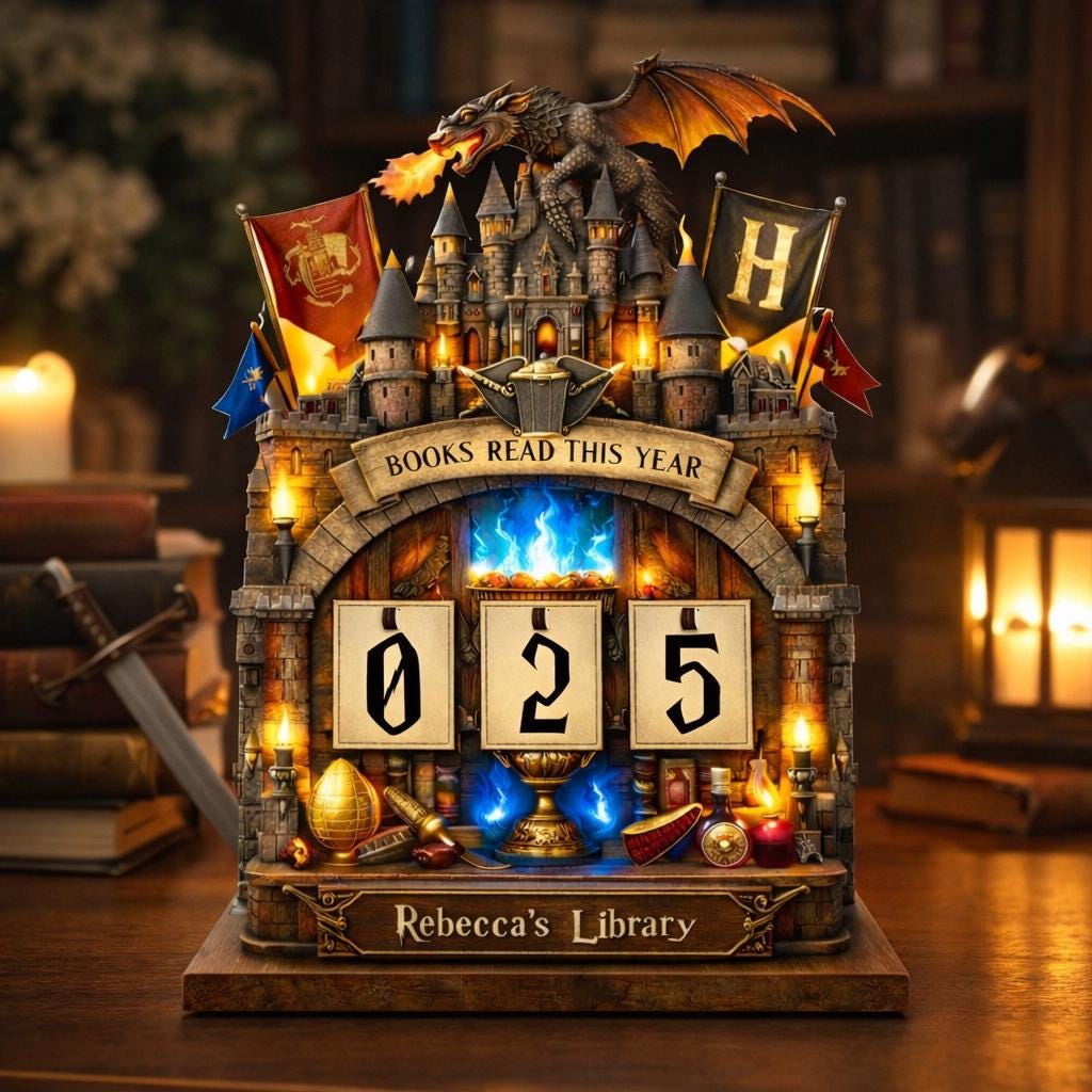 Fantasy Dragon Reading Tracker, Personalized Books Read This Year Sign, Custom Book Counter, Book Lover Gift, Fantasy Library Decor