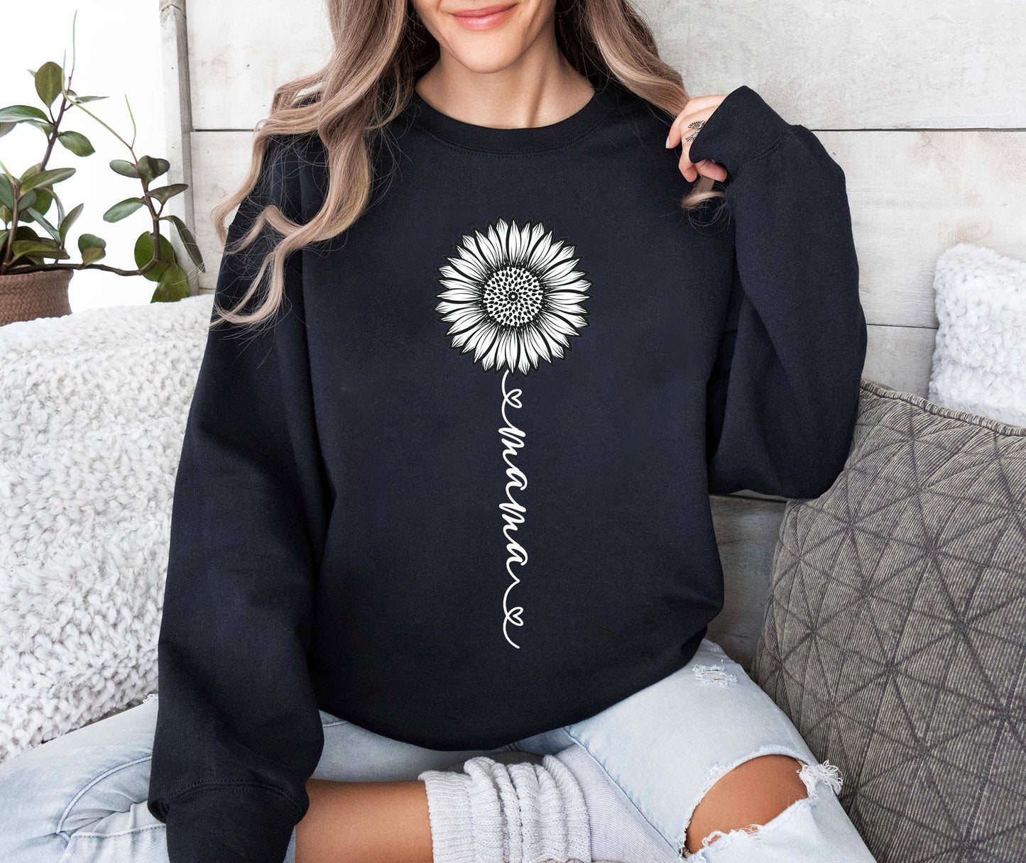 Mama Sunflower Sweatshirt, Cute Mama Shirt, Gift for Mother's Day