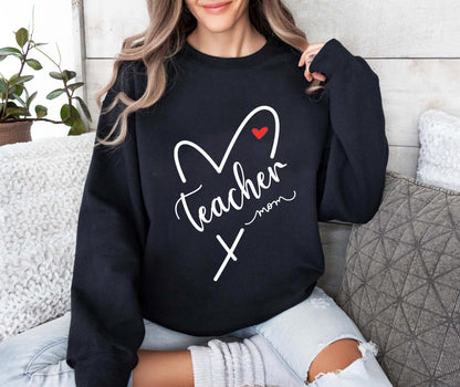 Personalized Teacher Mom Sweatshirt, Teacher Mom shirt, Teacher Mom Gifts, Gift for Mother's Day